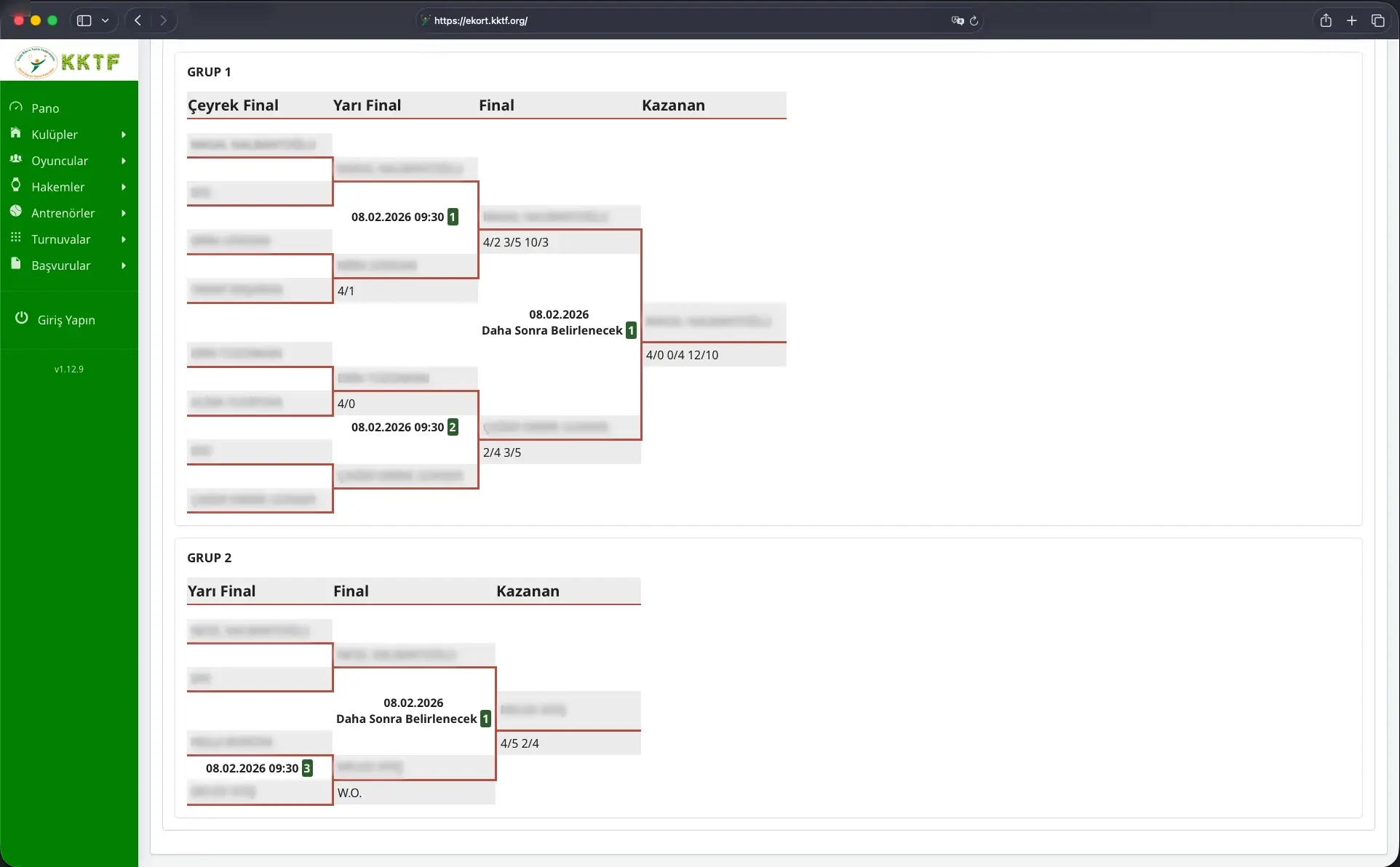 KKTF E-Kort Tournament Software Screen Shot